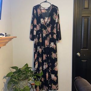 XXL long flower summer maxi dress